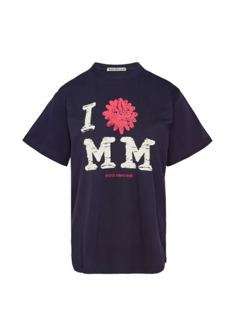 Mardi Mercredi graphic-print cotton T-shirt Blue 26SSMFK61JSS030NVQQ00NAVYF