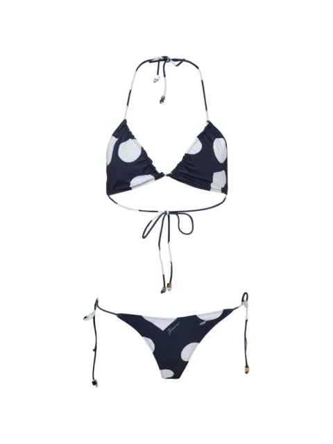 Jacquemus Triangle polka-dot triangle bikini set Blue B914628AW000960