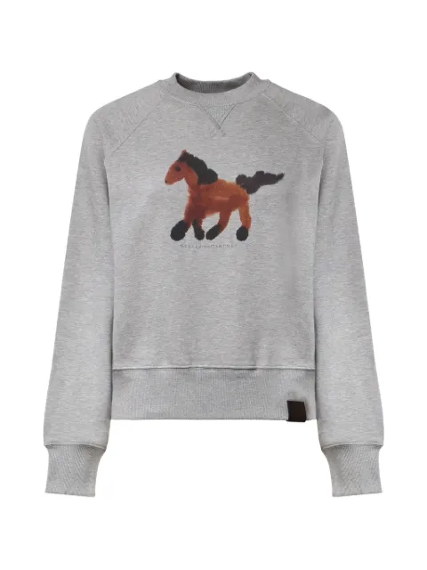 Stella McCartney horse-print raglan-sleeve sweatshirt Grey 6J03033SQA79