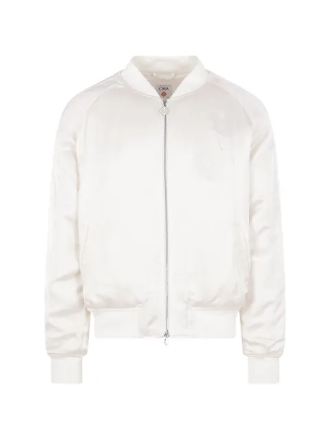 Casablanca Hotel Emblem logo-embroidered bomber jacket White MPF26JK50501