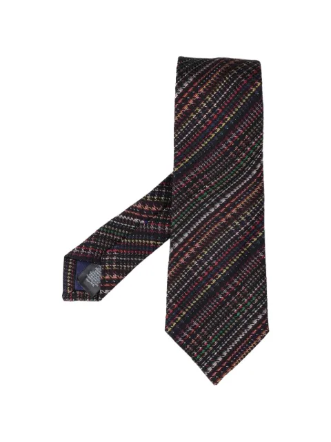 Paul Smith 'Signature Stripe' houndstooth silk-blend tie Black M1A0TIEU41692