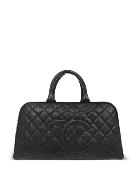 CHANEL Pre-Owned 2003 CC Caviar Bowling tote bag Black 196835