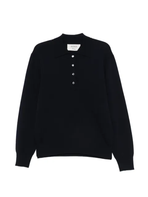 Róhe button-placket polo sweater Blue 81923301
