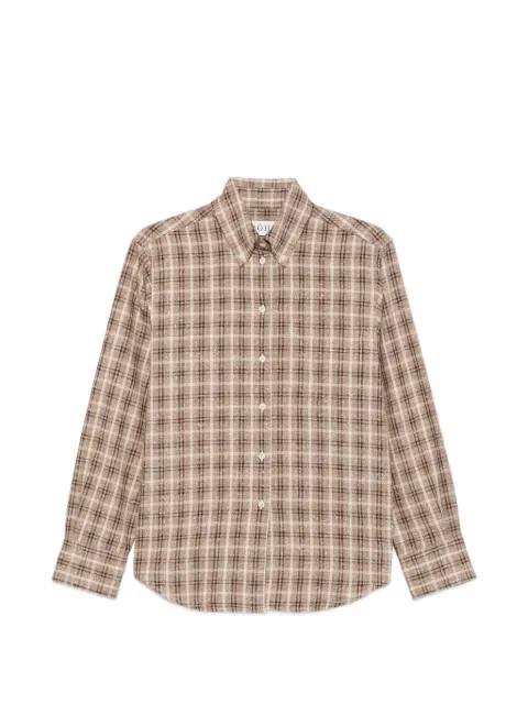 Róhe check-pattern shirt Brown 42019281