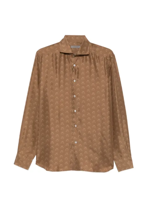 Corneliani printed long-sleeve shirt Brown 27P1221002711907