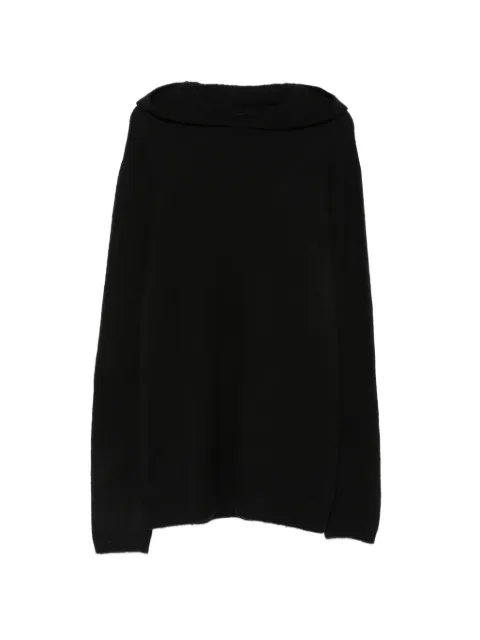 Rick Owens knitted hooded sweater Black RU02F4623KWSF