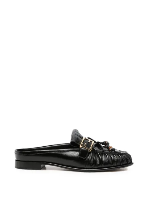 FENDI O'Lock fringed mules Black 8R9011AY2M