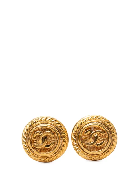 CHANEL Pre-Owned 1993 CC Gold Plated Round Clip On Earrings costume earrings Gold V7MMWEVSCXCSQCAV
