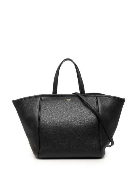 Celine Pre-Owned 2021 Small Grained Calfskin Folded Cabas Tote satchel Black UY1U58AJA1AQI3VM