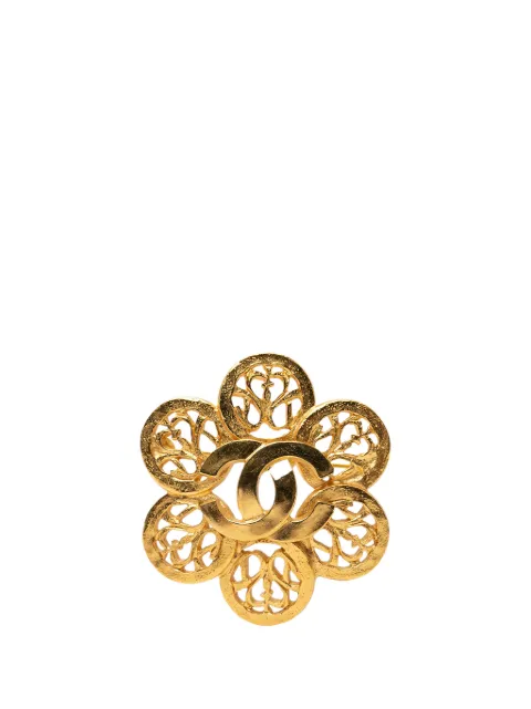 CHANEL Pre-Owned 1990-2010 CC Gold Plated Flower Brooch costume brooch Gold ULOKC7JG9BHT3RDR