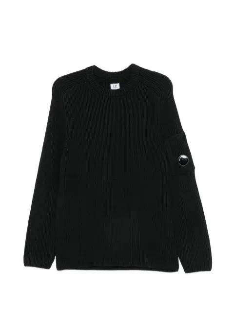 C.P. Company logo-patch knitted sweater Black 21CMKN101A006608A999