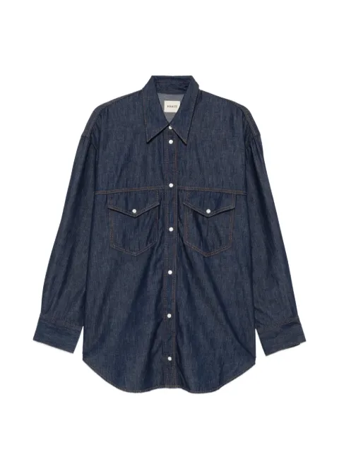 KHAITE Christensen contrast-stitch denim shirt Blue 1198923