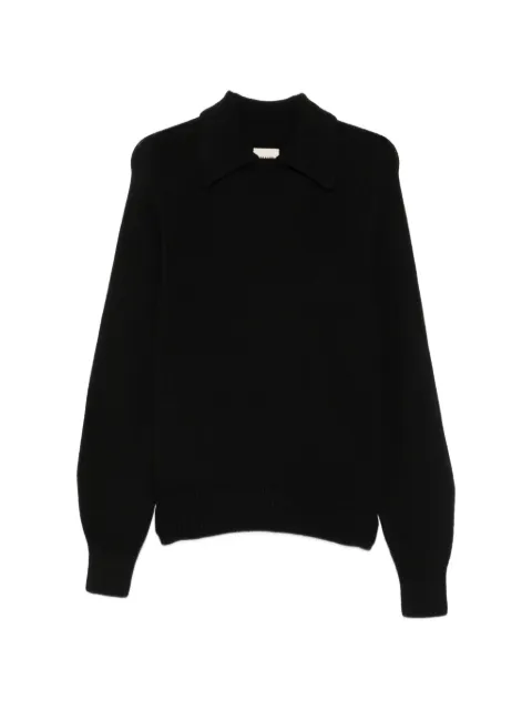 KHAITE Jackson collared raglan-sleeve sweater Black 18284534