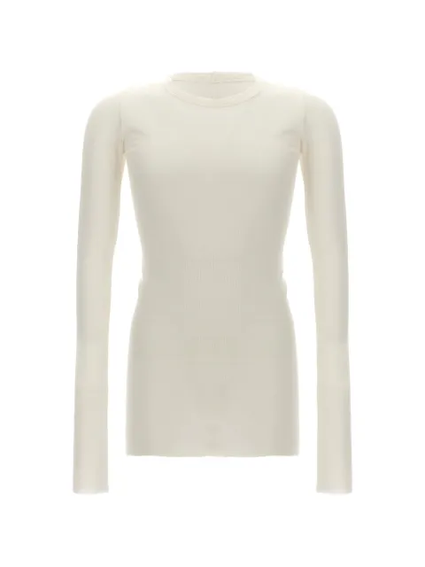 Rick Owens Tower Rib LS T raw-cut T-shirt Neutrals RU02F4250RC11