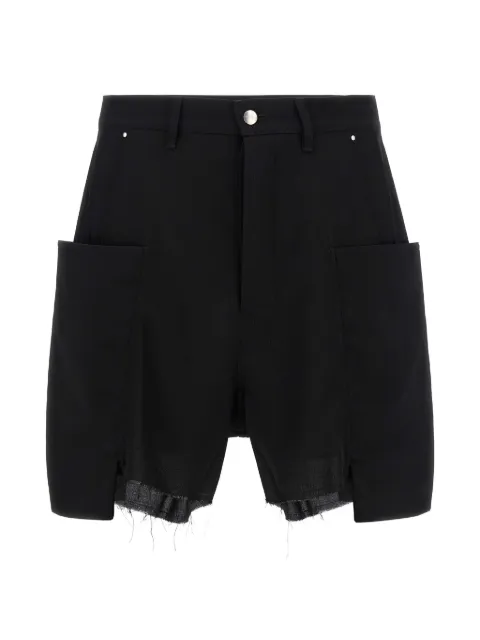 Rick Owens Stefan frayed-hem cargo shorts Black RU02F4382WT