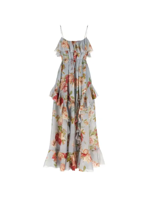 ZIMMERMANN maxi Roselight Frill dress Blue 8363DSS264