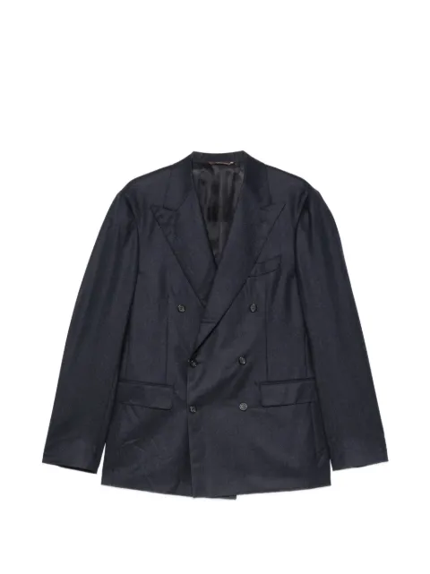 Canali double-breasted peak-lapels wool blazer Blue AN0001915486300