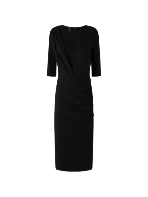 PINKO draped ruched-detail midi dress Black 107230A3AH