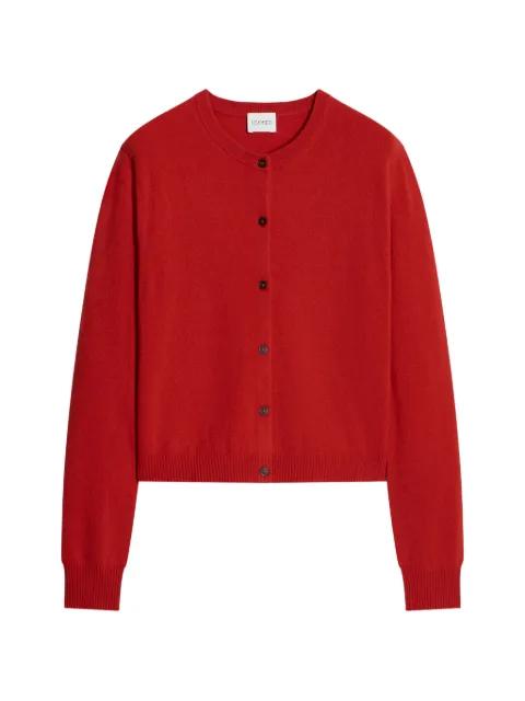 Closed crew-neck long-sleeve cardigan Red C9691399E22