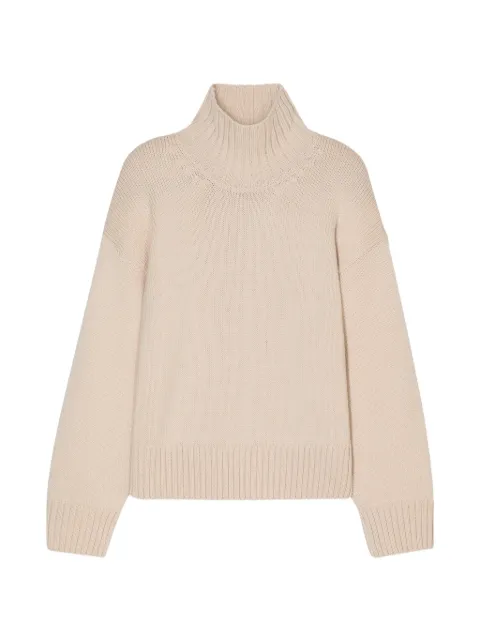 Closed ribbed-knit turtleneck sweater Neutrals C9620798322