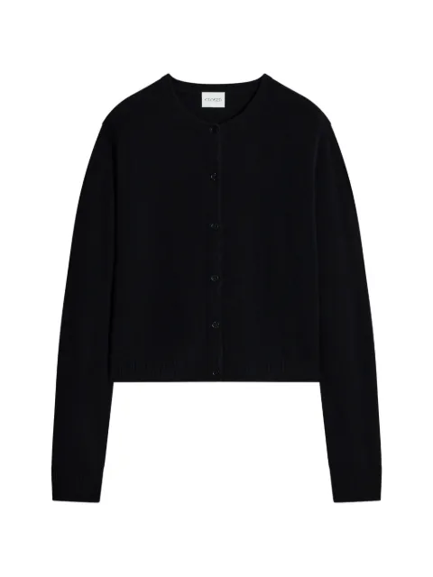 Closed crew-neck long-sleeve cardigan Black C9691399E22