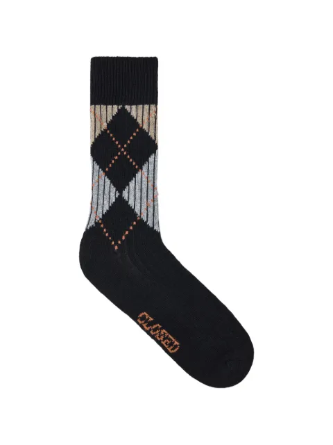 Closed argyle-knit socks Black C8009273522