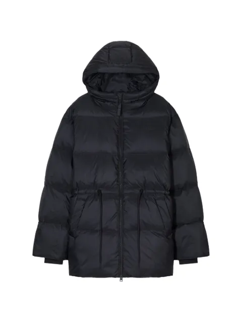 Closed drawstring-waist hooded puffer jacket Black C9740067A22