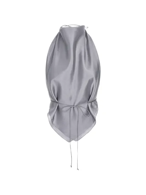 MANURÍ Thea 2.6 silk halterneck top Grey MRSS26SK9TP30