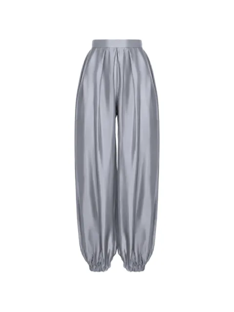 MANURÍ Bazar pleated silk trousers Grey MRSS26SK9TR01