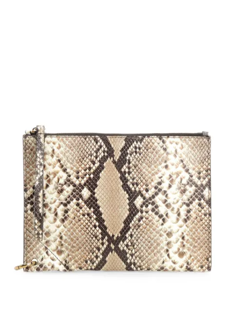 Chloé Spin snakeskin-effect pouch Neutrals CH26AP985S76