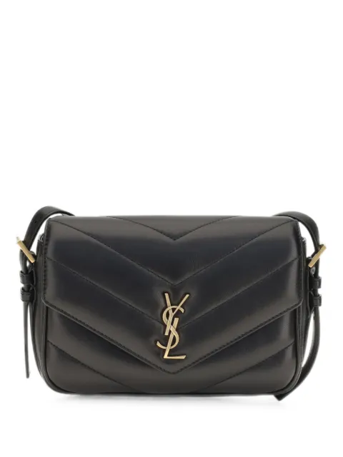 Saint Laurent Loulou Toy crossbody bag in matelassé lambskin Black 873156AAEAX