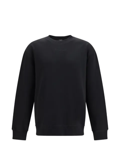 Balmain logo-embroidered cotton sweatshirt Black HH1JQ130BD10