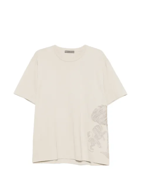 Corneliani tree-embroidered T-shirt Neutrals 27G5812725037