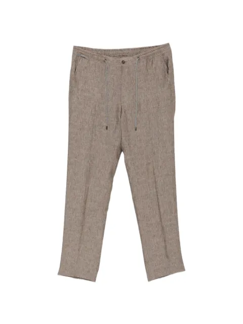 Corneliani drawstring-waistband straight-leg trousers Neutrals 274L252714159