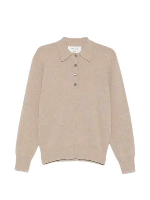 Róhe button-fastening polo-collar sweater Neutrals 81923302