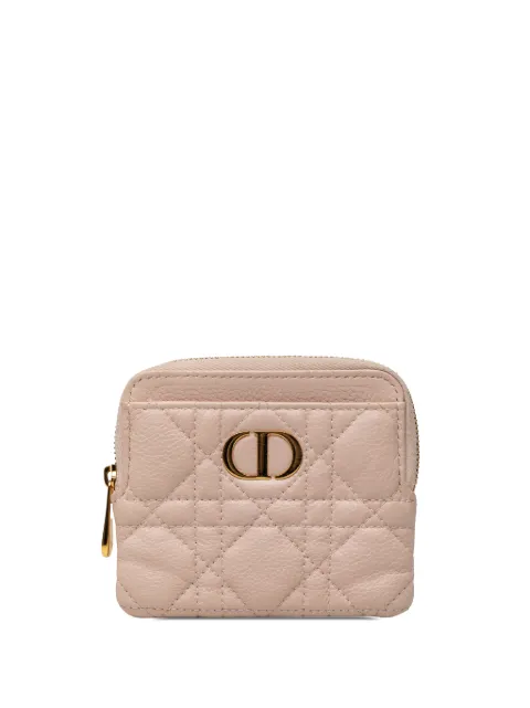 Christian Dior Pre-Owned 2024 Calfskin Cannage Supple Caro Lavender coin pouch Pink KPWGWNTXC1SMHFFU