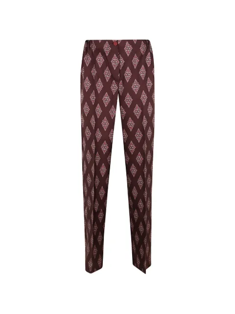 F.R.S For Restless Sleepers Coll diamond-print trousers Brown PA002086TE00911