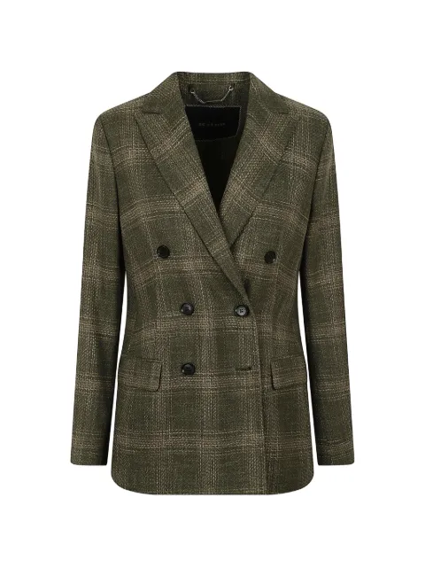 Kiton check double-breasted blazer Green D46523K0509I01001