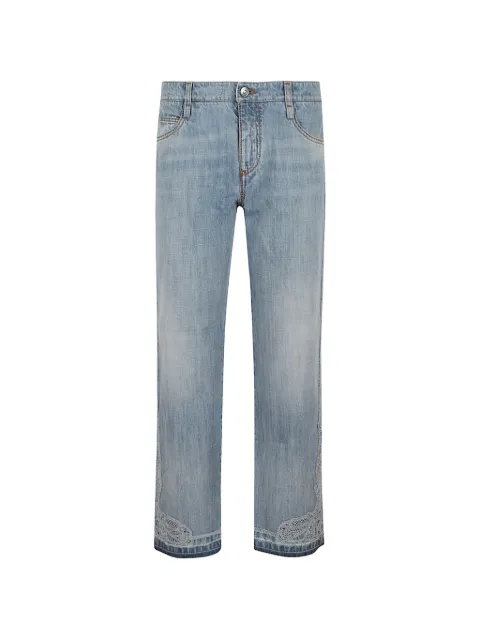 Ermanno Scervino lace-trim straight-leg jeans Blue D497P301APYQQ94037