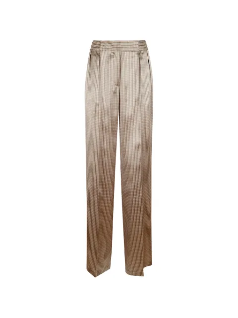 Kiton check pleated trousers Neutrals D61107K0584I24002