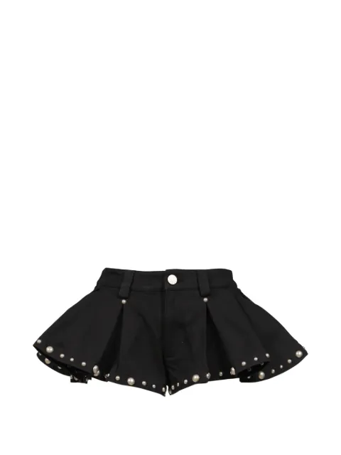MARKGONG faux-pearl embellished pleated skirt Black 26SS041PTBLK