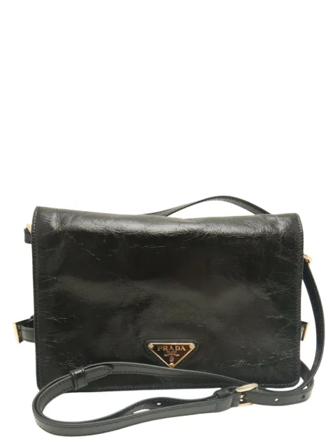 Prada Pre-Owned 2013-2026 Crinkled Calfskin crossbody bag Black E99BCH1X09GZUZK9