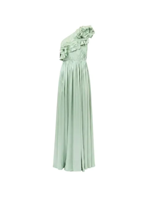 Ulla Johnson ruffled one-shoulder silk maxi dress Green PF260116