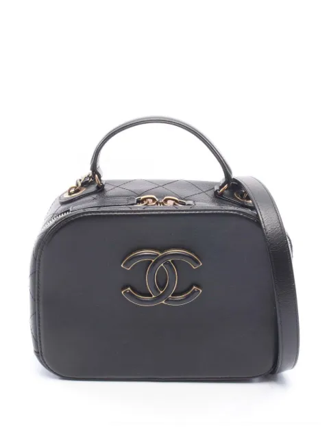 CHANEL Pre-Owned 2017-2018 Goatskin and Quilted Calfskin Coco Curve Case vanity bag Black R08RPK7525GFZQPU