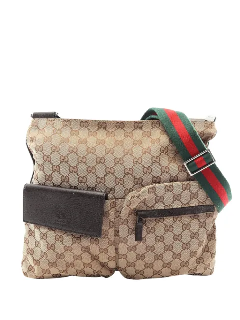 Gucci Pre-Owned 2000-2015 GG Canvas Web Double Pocket crossbody bag Neutrals YI0MKJD6HGYELM41