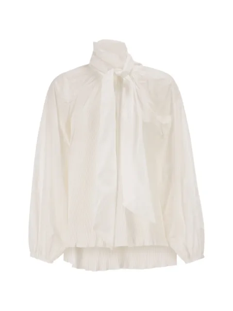 Max Mara pleated neck-bow blouse White 2621116027600
