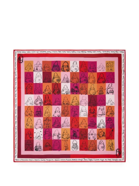 Lancel Capsule 150Y printed scarf Pink A1421505TU