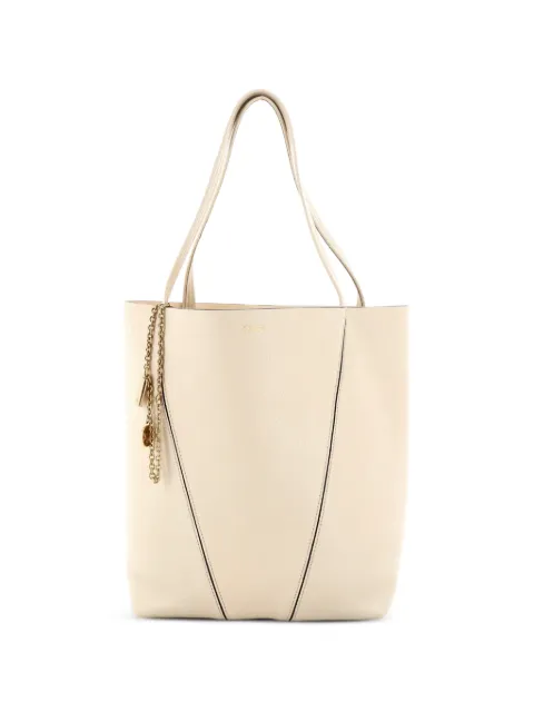 Chloé Pre-Owned Spin Leather Medium tote bag Neutrals RT5J6P183ELECKCR