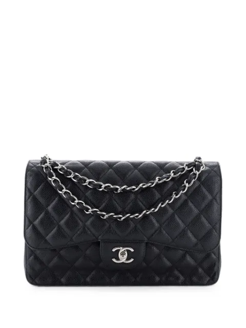 CHANEL Pre-Owned Classic Double Flap Bag Quilted Caviar Jumbo shoulder bag Black Z9560QK36WON2UCK