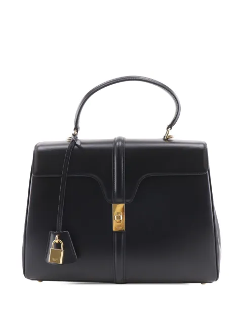 Celine Pre-Owned 2018-2026 Medium Calfskin Classique 16 Top Handle Bag satchel Black EXQZNPJGDCL0NJ3F